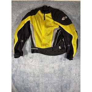 Joe Rocket Phoenix Mesh Motorcycle Jacket Yellow Black Mens Medium Padded Armor